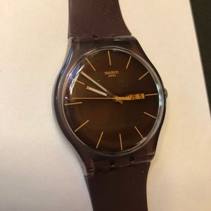 Dark Chocolate Brown Swatch Watch Like New Condition Unisex